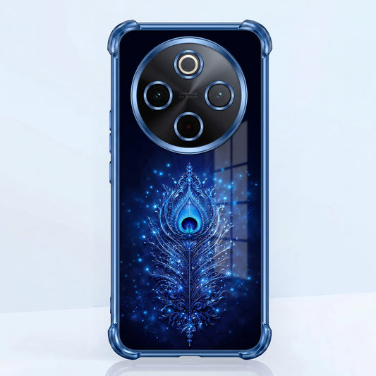 Vivo T4 5G Premium Peacock Feather Airbags Printed Back Case