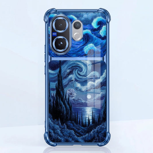 Vivo V60 5G Midnight Ocean Dual-Tone Transparent Airbags Case