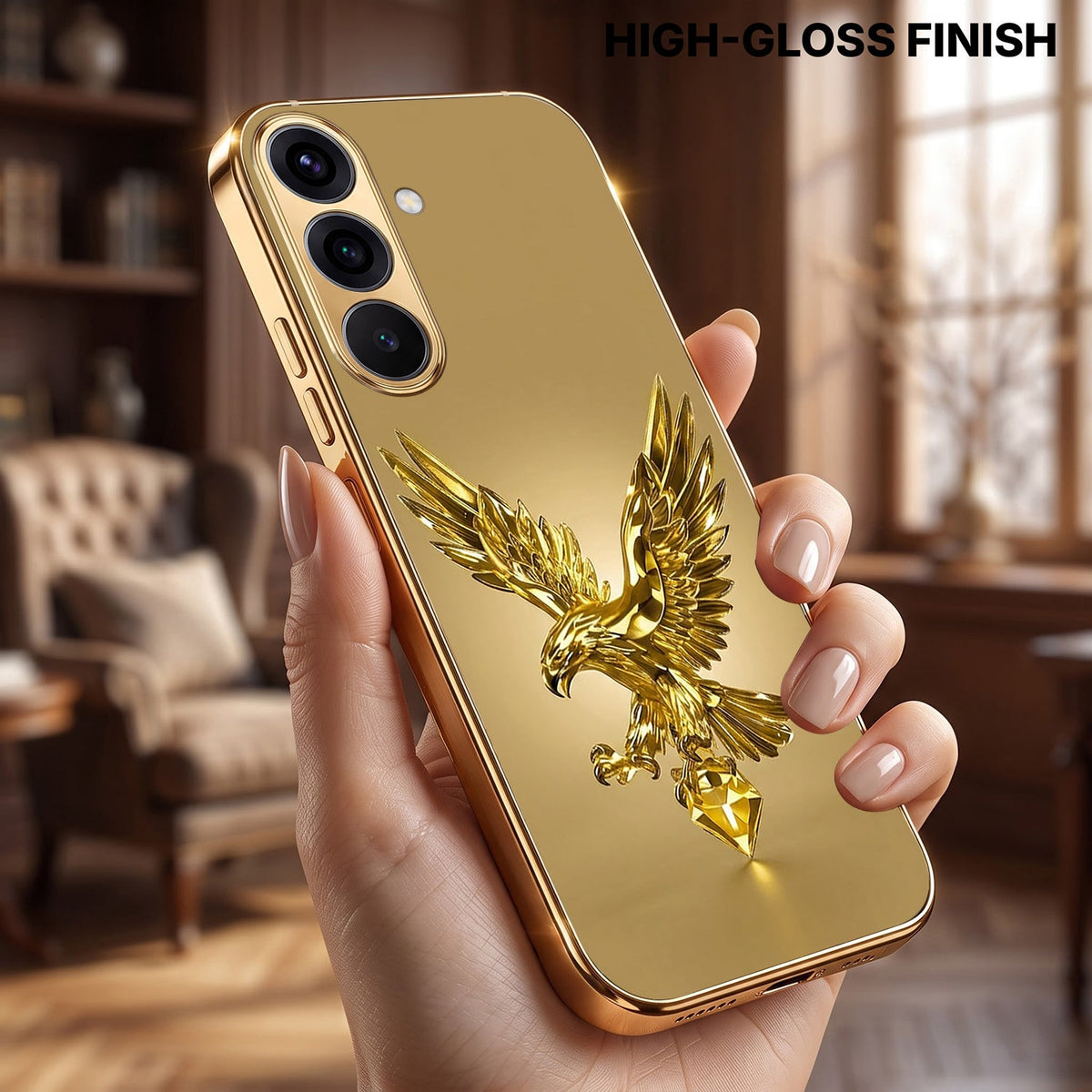 Samsung Galaxy A36 5G Golden Eagle Gold Electroplated Glass Phone Back Case