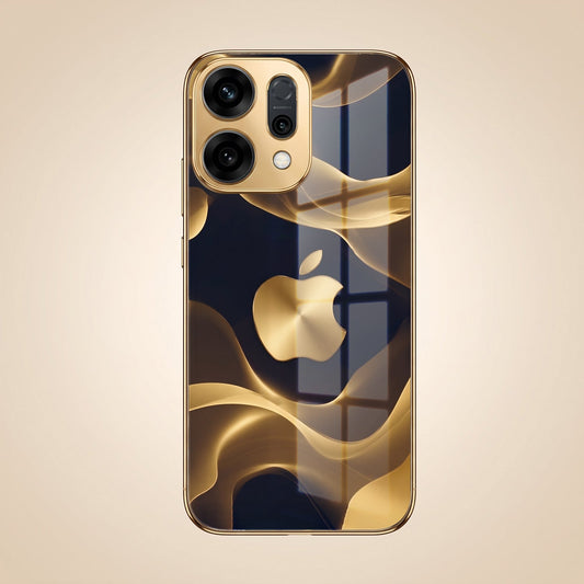Oppo Reno 14 5G Luxury Wave Gold Electroplated Glass Phone Back Case
