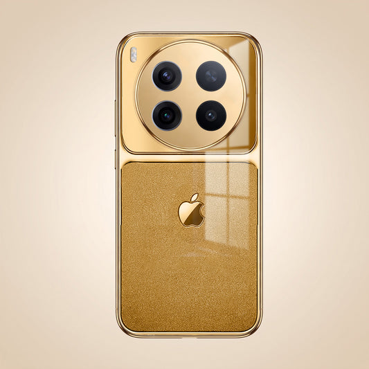 Vivo X300 Pro 5G Royal Touch Apple Gold Electroplated Glass Phone Back Case