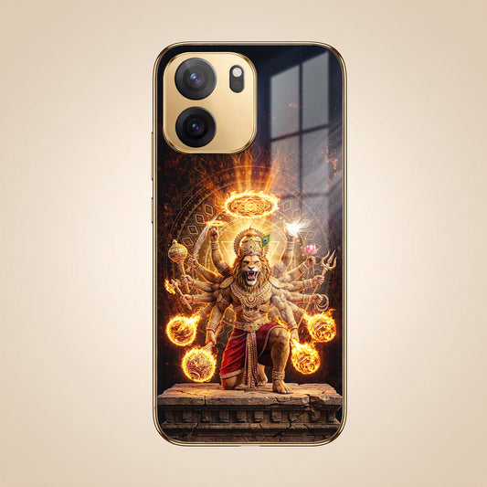 OnePlus Nord CE6 5G Lord Narasimha Gold Electroplated Glass Phone Back Case