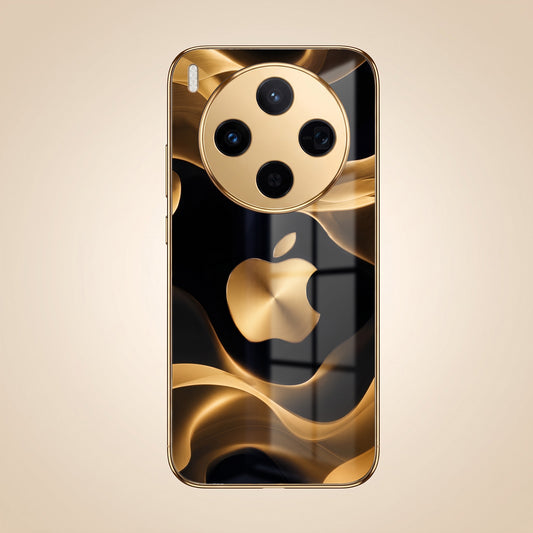 Vivo X300 5G Luxury Wave Gold Electroplated Glass Phone Back Case