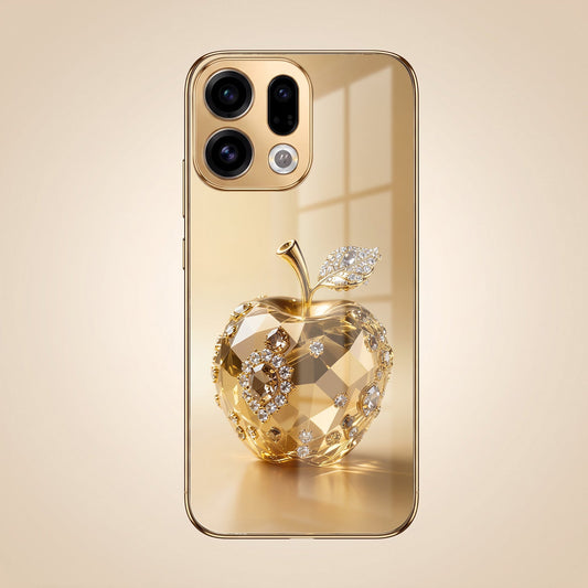 Oppo Find X9 5G Golden Apple Gold Electroplated Glass Phone Back Case