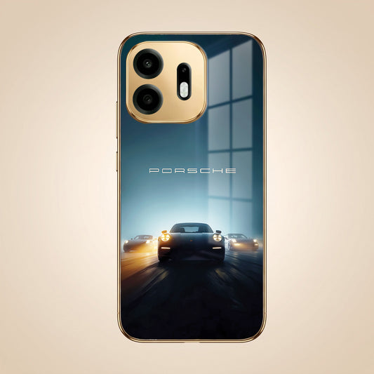 OnePlus N6 5G Porsche Luxury Gold Electroplated Glass Phone Back Case