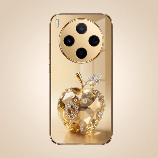 Vivo X300 5G Golden Apple Gold Electroplated Glass Phone Back Case