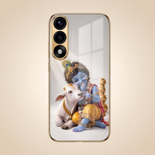 OnePlus Nord 5 5G Bal Krishna Blessings Gold Electroplated Glass Phone Back Case