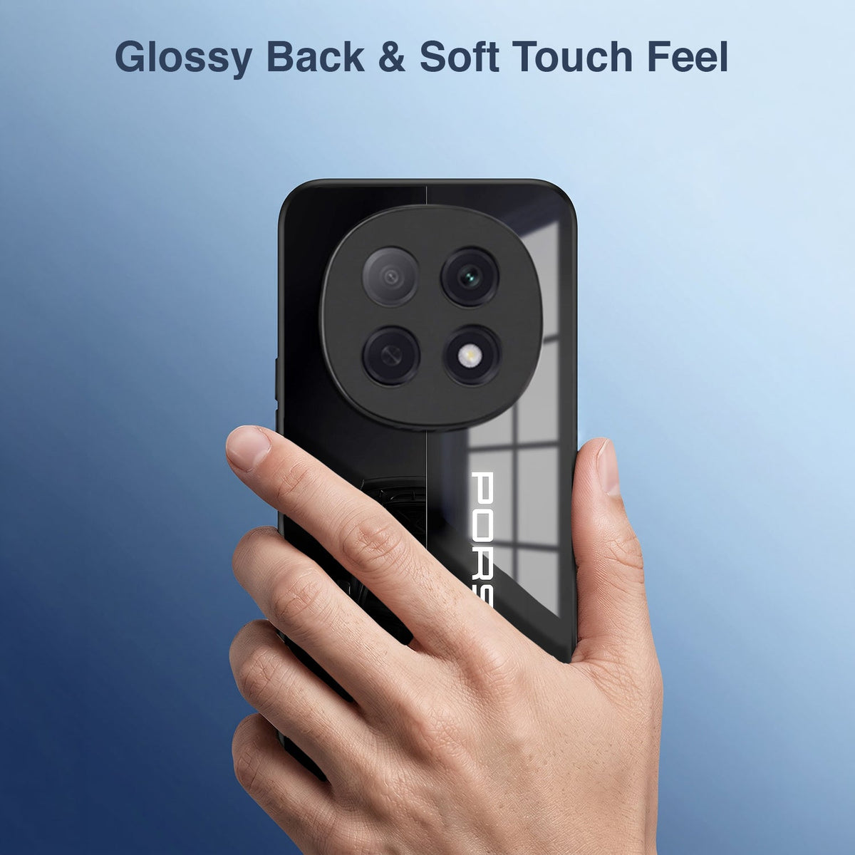Oppo F29 Pro 5G Premium Acrylic Shockproof Glass Back Case (Black Porsche)