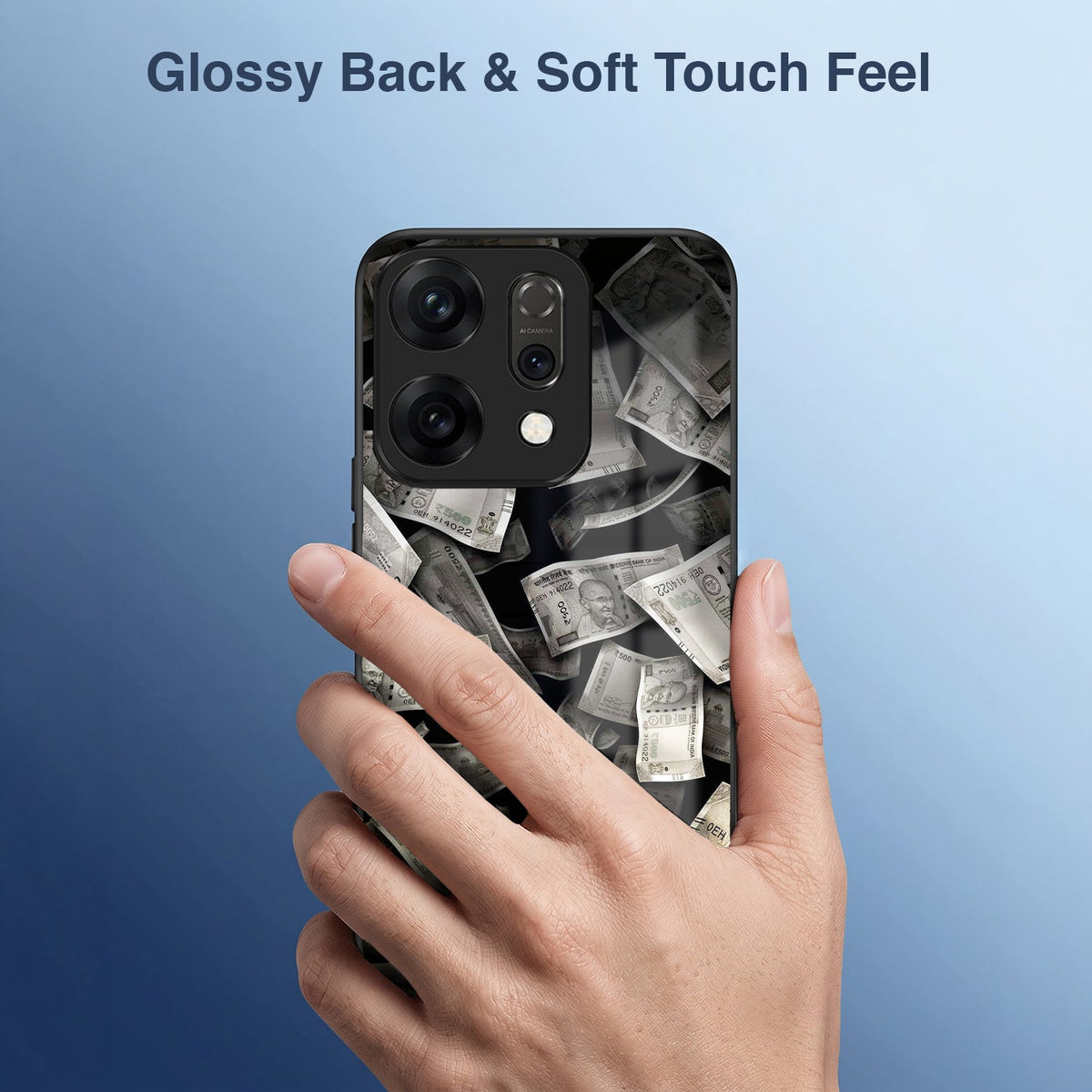 Oppo Reno 14 5G Premium Acrylic Shockproof Glass Back Case (Money Magnet)