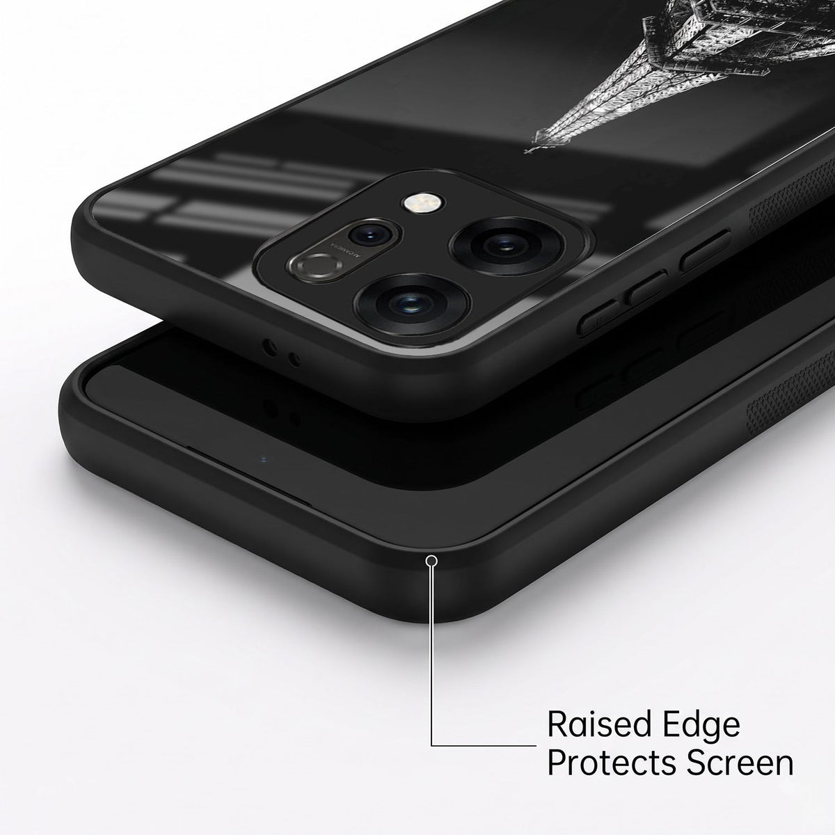Oppo Reno 14 5G Premium Acrylic Shockproof Glass Back Case (Eiffel Tower)