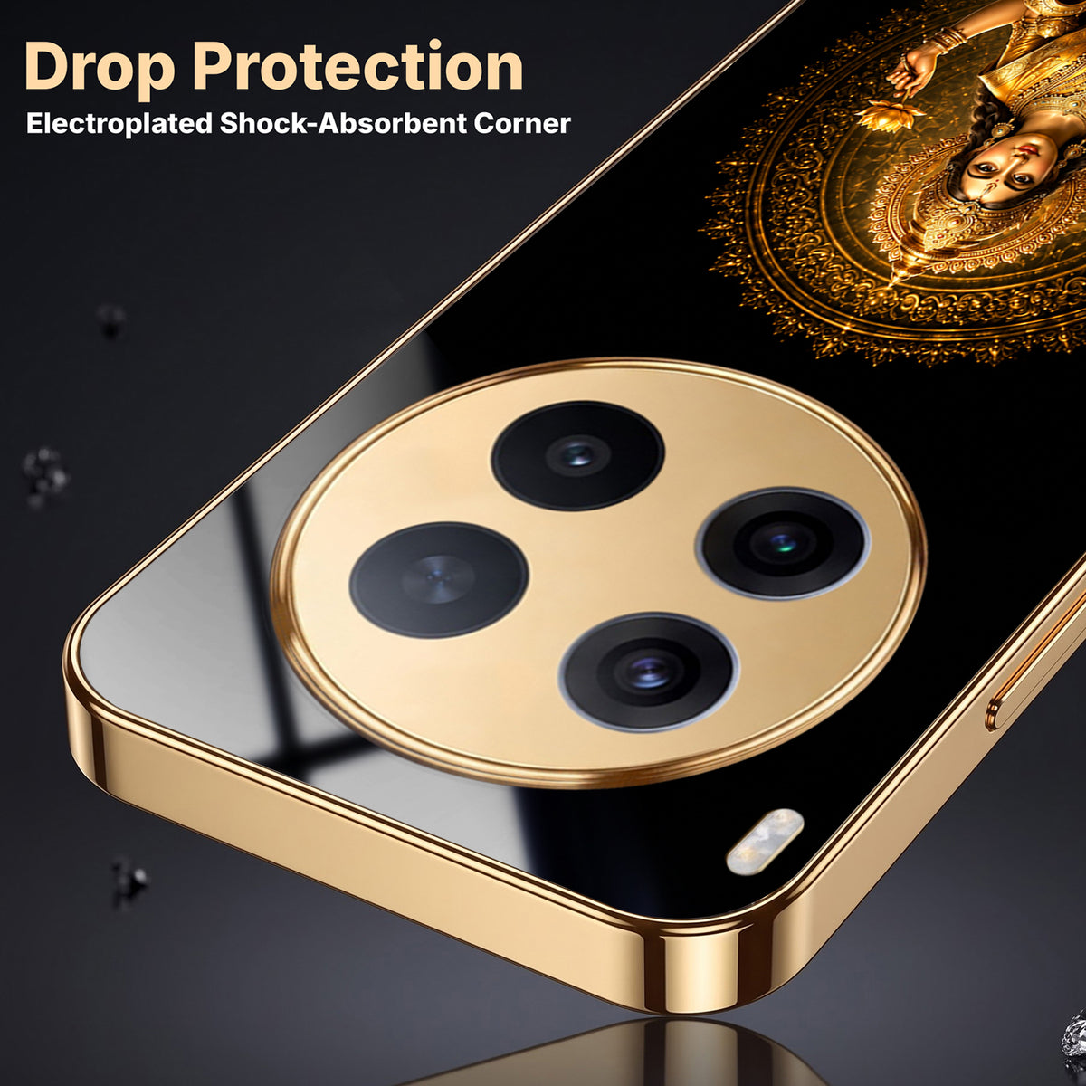Vivo X300 Pro 5G Golden Maa Lakshmi Gold Electroplated Glass Phone Back Case