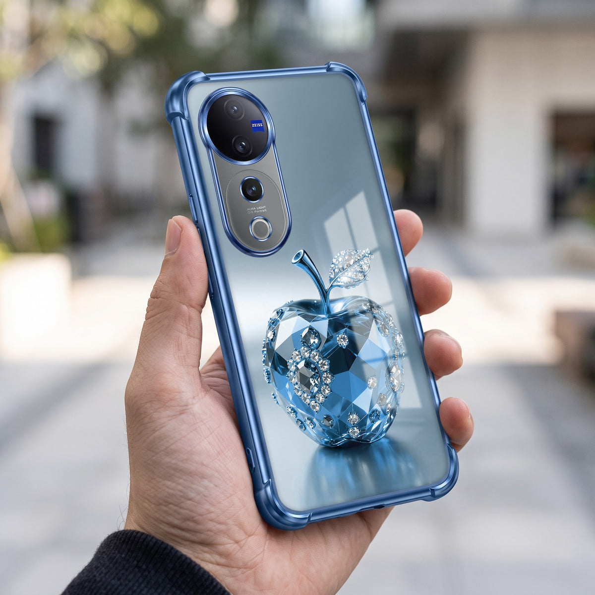 Vivo V40 Pro 5G Blue Apple Airbags Printed Back Case