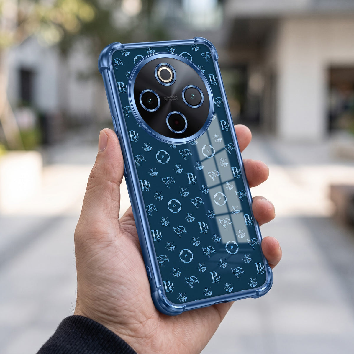 Vivo T4 5G Luxury Monogram Blue Airbags Printed Back Case