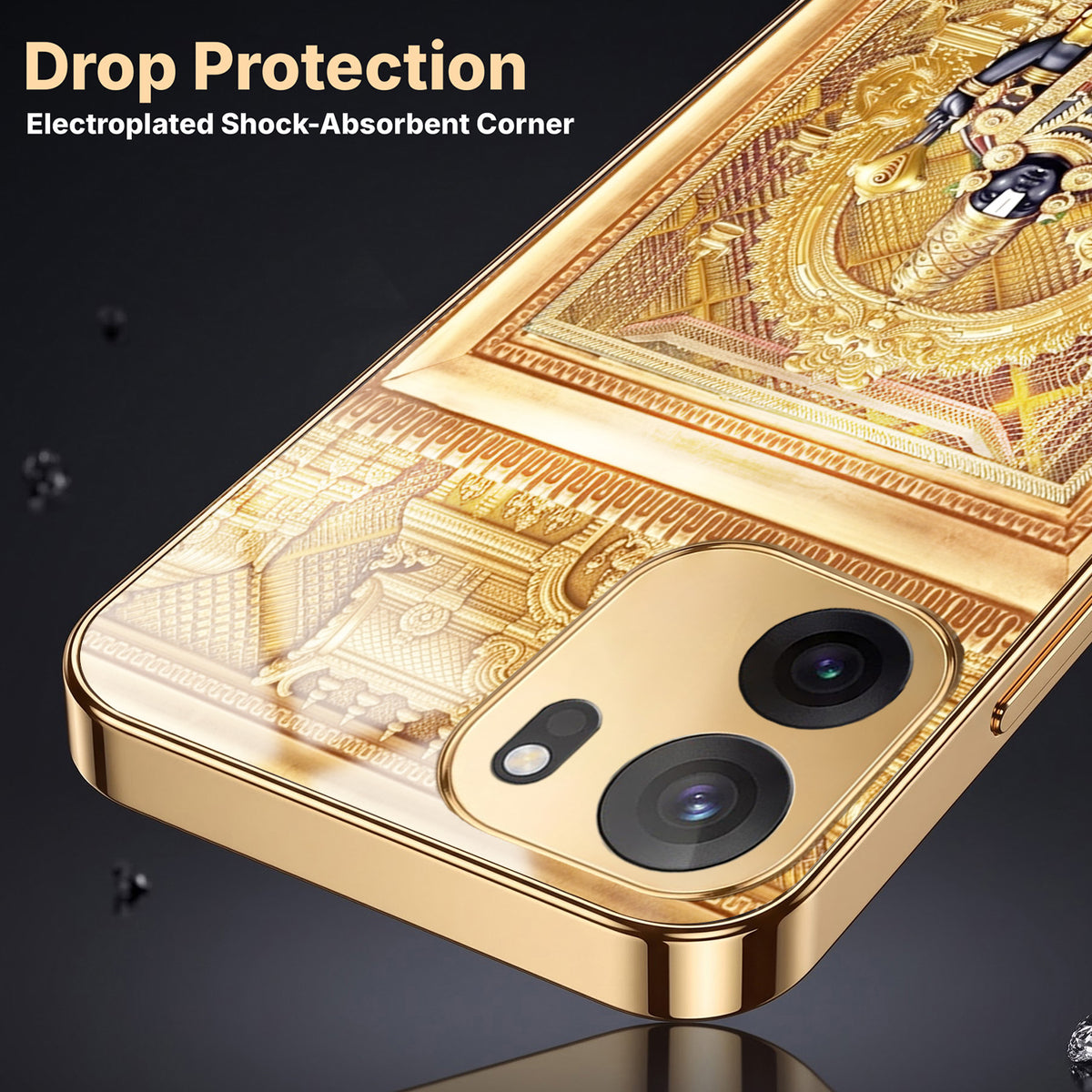 OnePlus Nord CE6 5G Premium Heritage Gold Electroplated Glass Phone Back Case