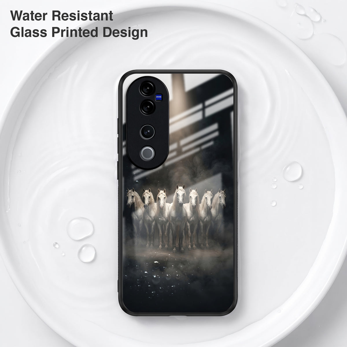 Vivo V40 Pro 5G Running Horses Acrylic Glass Back Case