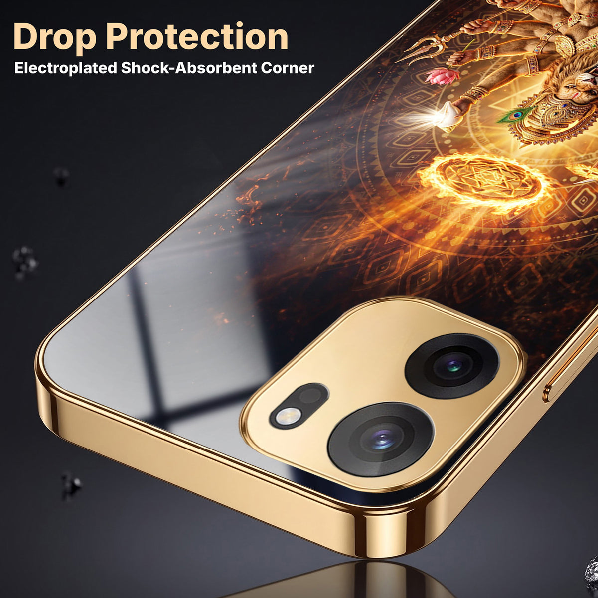OnePlus Nord CE6 5G Lord Narasimha Gold Electroplated Glass Phone Back Case