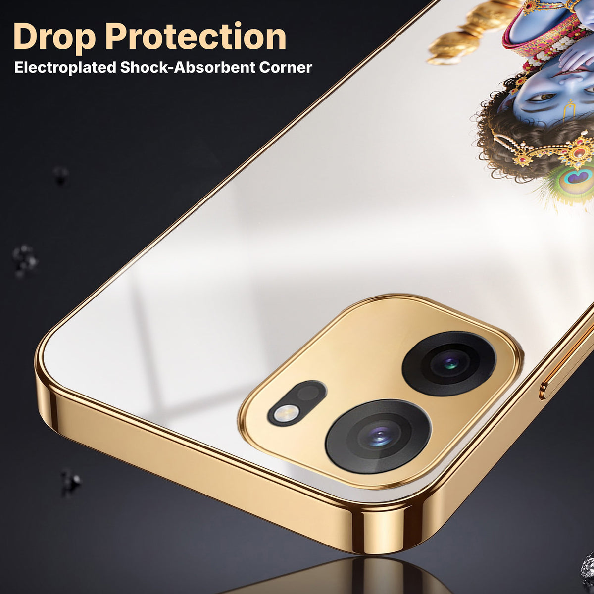 OnePlus Nord CE6 5G Bal Krishna Blessings Gold Electroplated Glass Phone Back Case