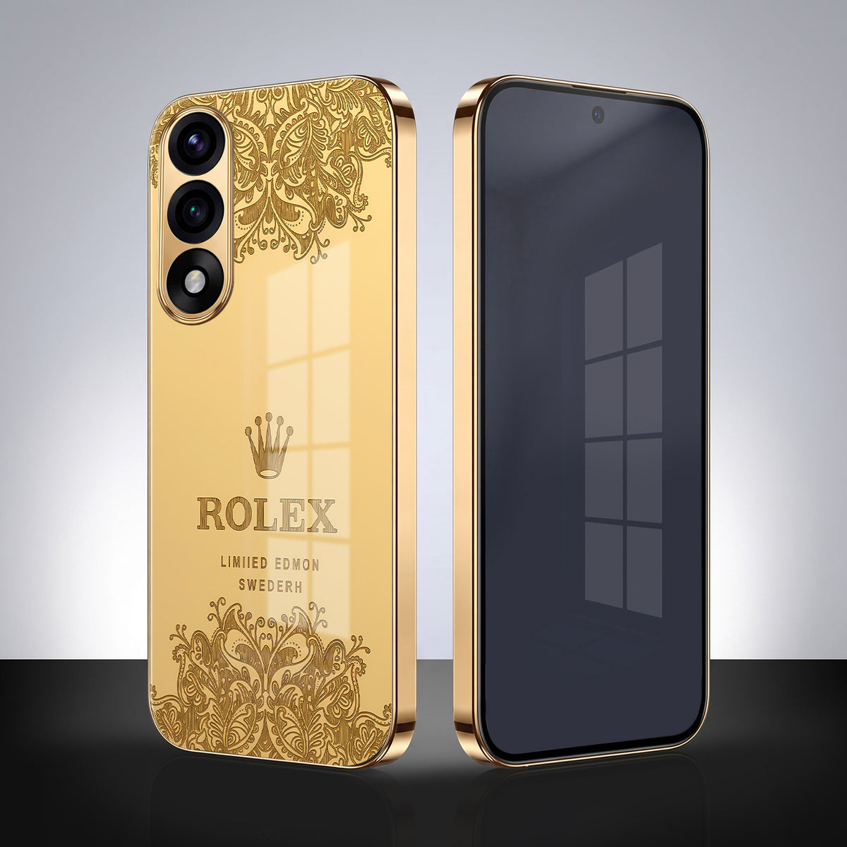 Oneplus Nord 5 5G Rolex Crown Gold Electroplated Glass Phone Back Case