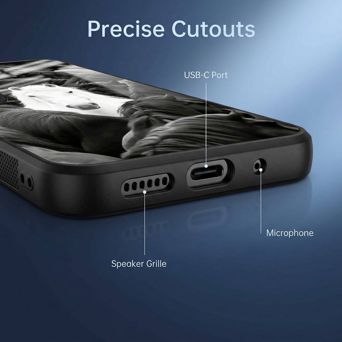 Vivo V60 5G Premium Acrylic Shockproof Glass Back Case (Mystic Stallion)