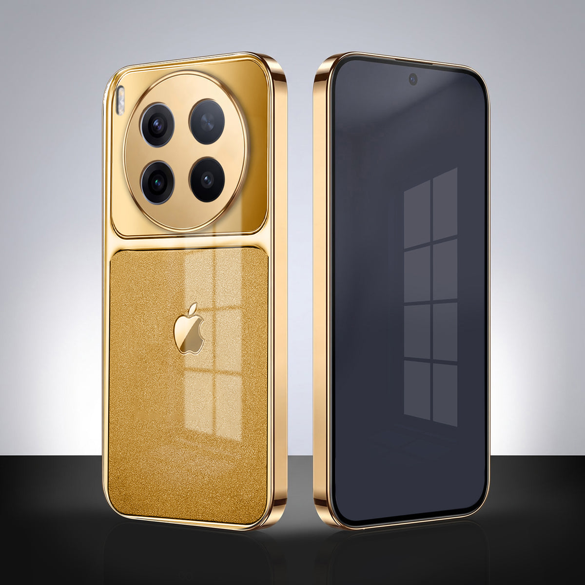 Vivo X300 Pro 5G Royal Touch Apple Gold Electroplated Glass Phone Back Case