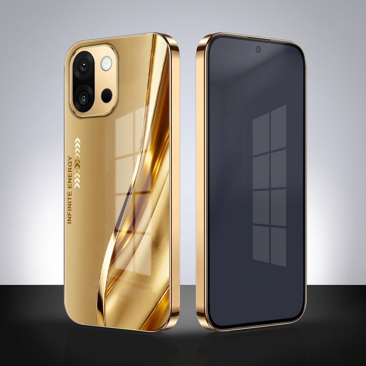 OnePlus 13s 5G Luxury Infinity Energy Gold Electroplated Glass Phone Case
