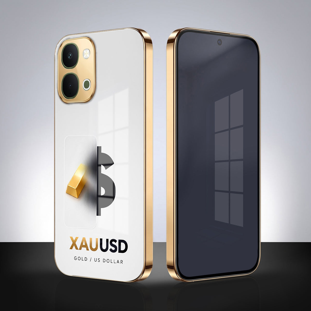 Vivo T5X 5G Luxury XAU/USD Gold Electroplated Glass Phone Back Case