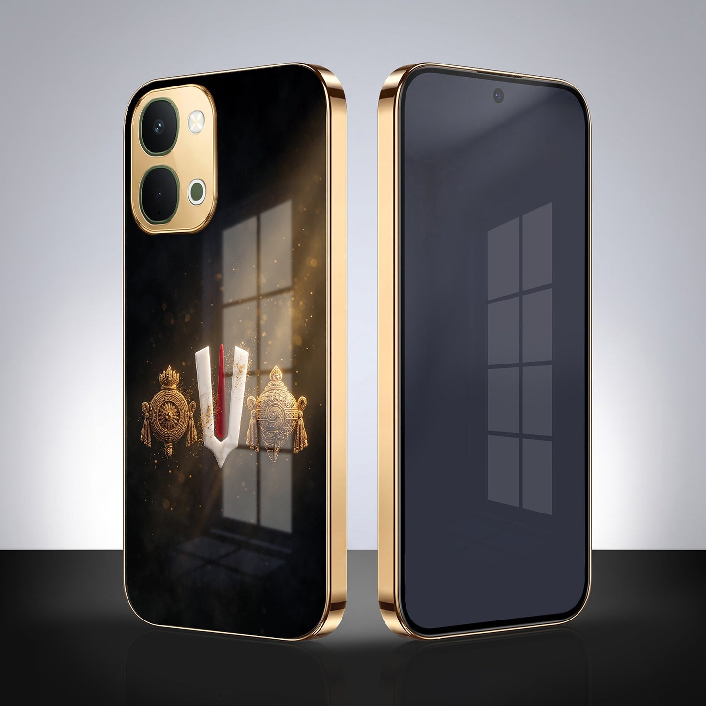 Vivo T5x 5G Royal Heritage Edition Gold Electroplated Glass Phone Back Case