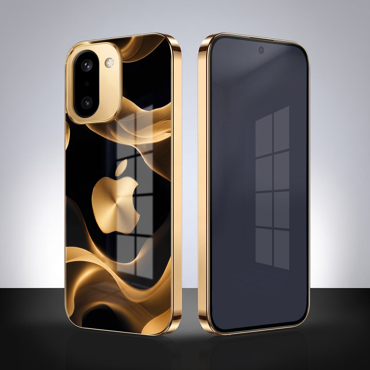 OnePlus 15R 5G Luxury Wave Gold Electroplated Glass Phone Back Case