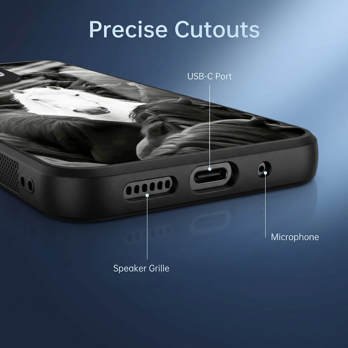 Oppo Reno 13 5G Premium Acrylic Shockproof Glass Back Case (Mystic Stallion)