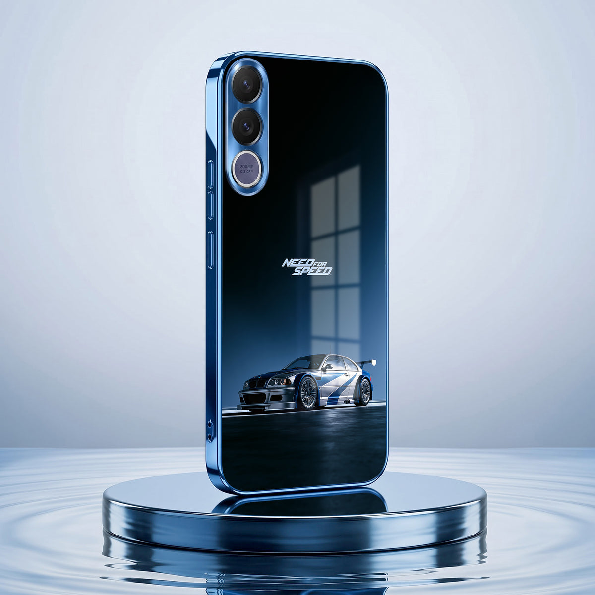 Vivo V70 FE 5G Need For Speed Blue Electroplated Glass Phone Back Case