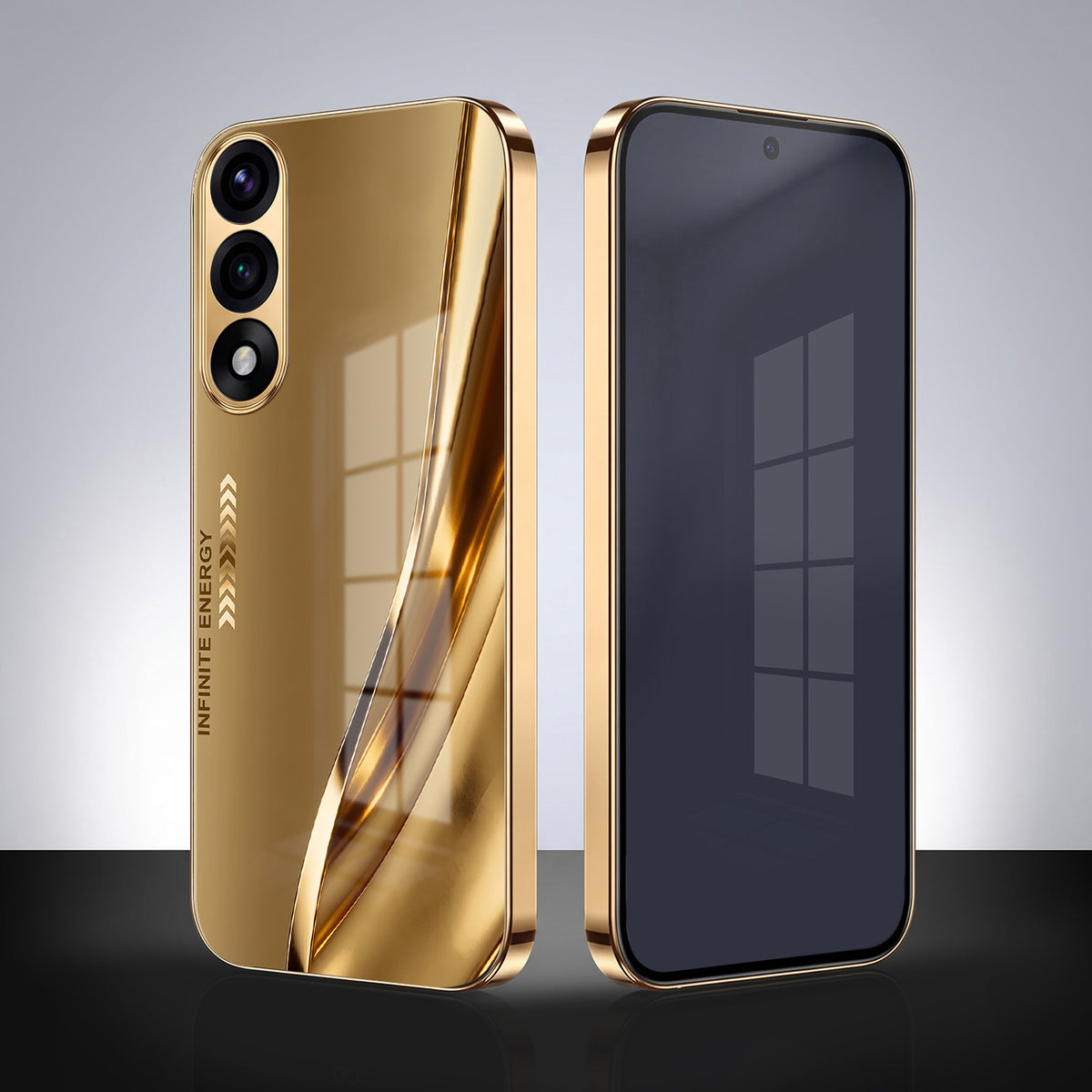 OnePlus Nord 5 5G Luxury Infinity Energy Gold Electroplated Glass Phone Case
