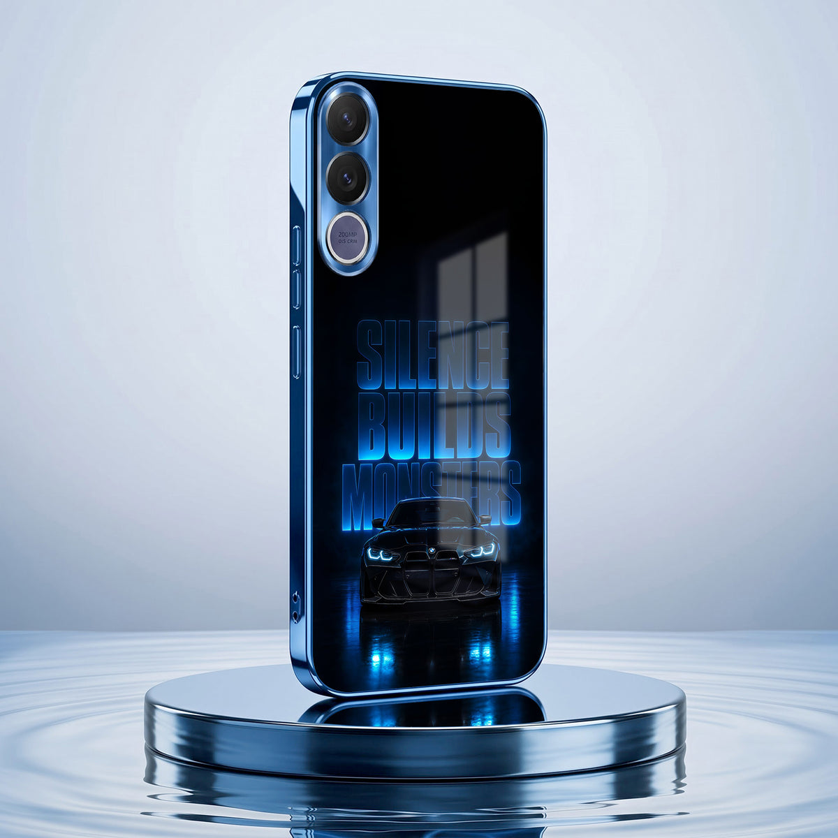 Vivo V70 FE 5G Silence Build Monsters Blue Electroplated Glass Phone Back Case