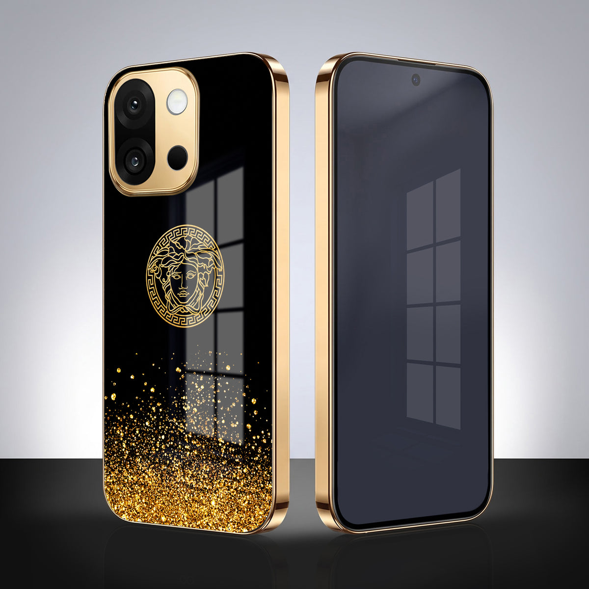 OnePlus 13s 5G Medusa Head Gold Electroplated Glass Phone Back Case