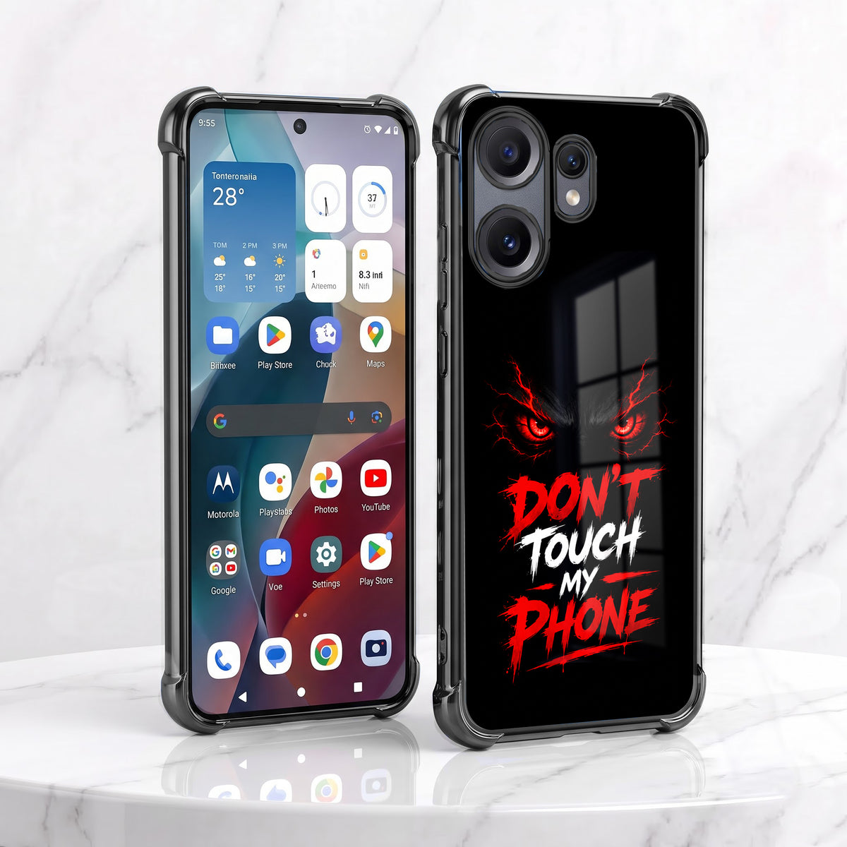Nothing Phone 2 Pro 5G Don't Touch My Phone Airbags Printed Back Case