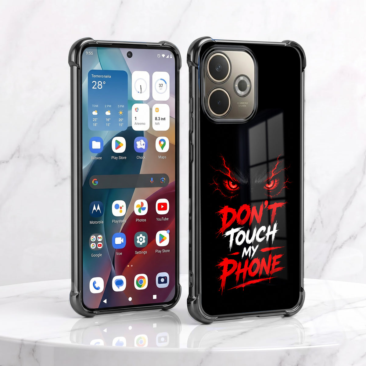 Oppo A5 Pro 5G Don't Touch My Phone Airbags Printed Back Case