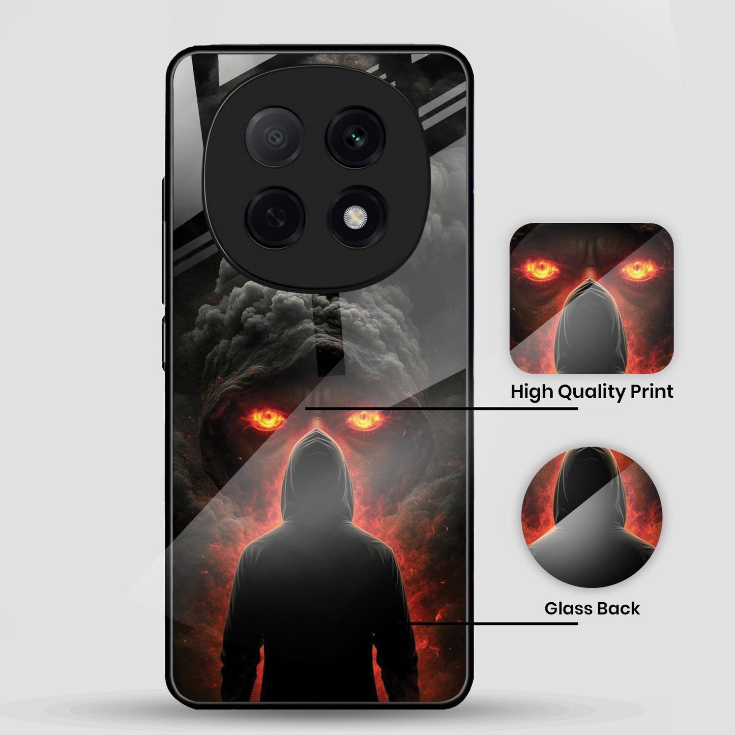Oppo F29 Pro 5G Premium Acrylic Shockproof Glass Back Case (Dark Flame)