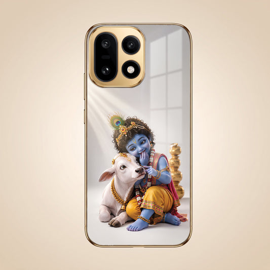 OnePlus 15 5G Bal Krishna Blessings Gold Electroplated Glass Phone Back Case