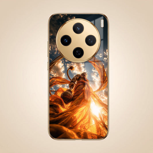 Vivo X200 5G Divine Hanuman Gold Electroplated Glass Phone Back Case