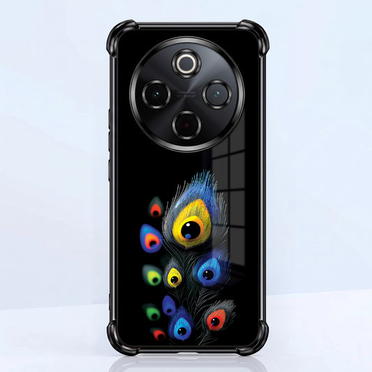 Vivo T4 5G Multi-Feather Peacock Airbags Printed Back Case
