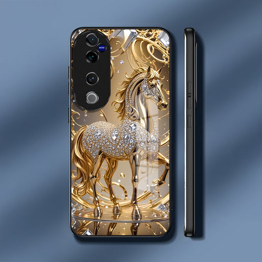 Vivo V40 Pro 5G Luxury Horse Texture Acrylic Glass Back Case