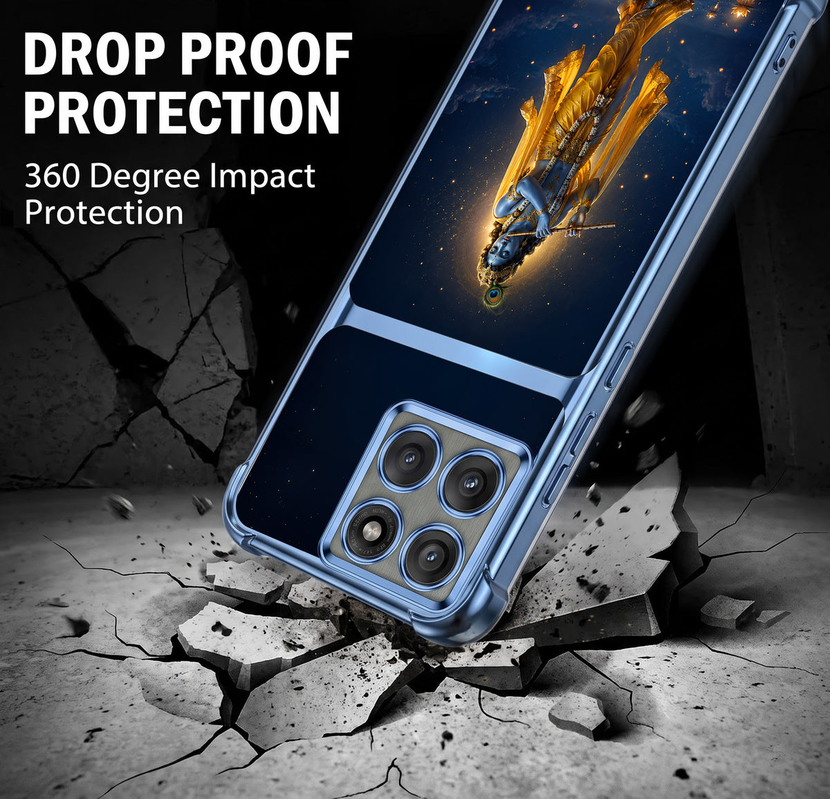 Motorola Edge 60 Pro 5G Divine Krishna Dual-Tone Transparent Airbags Case