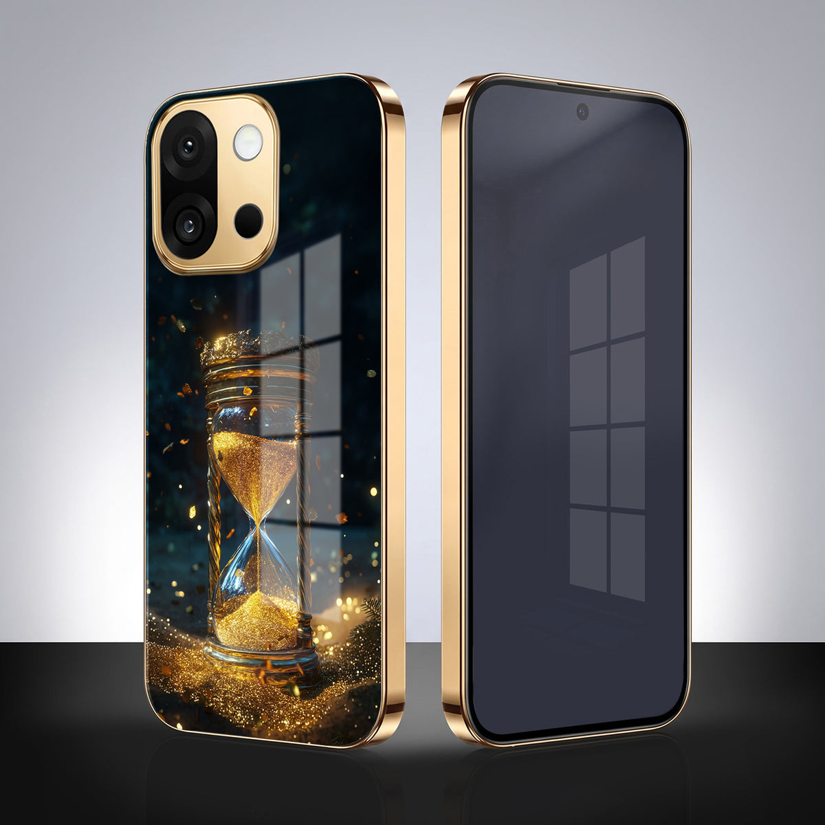 OnePlus 13s 5G Golden Hourglass Gold Electroplated Glass Phone Back Case