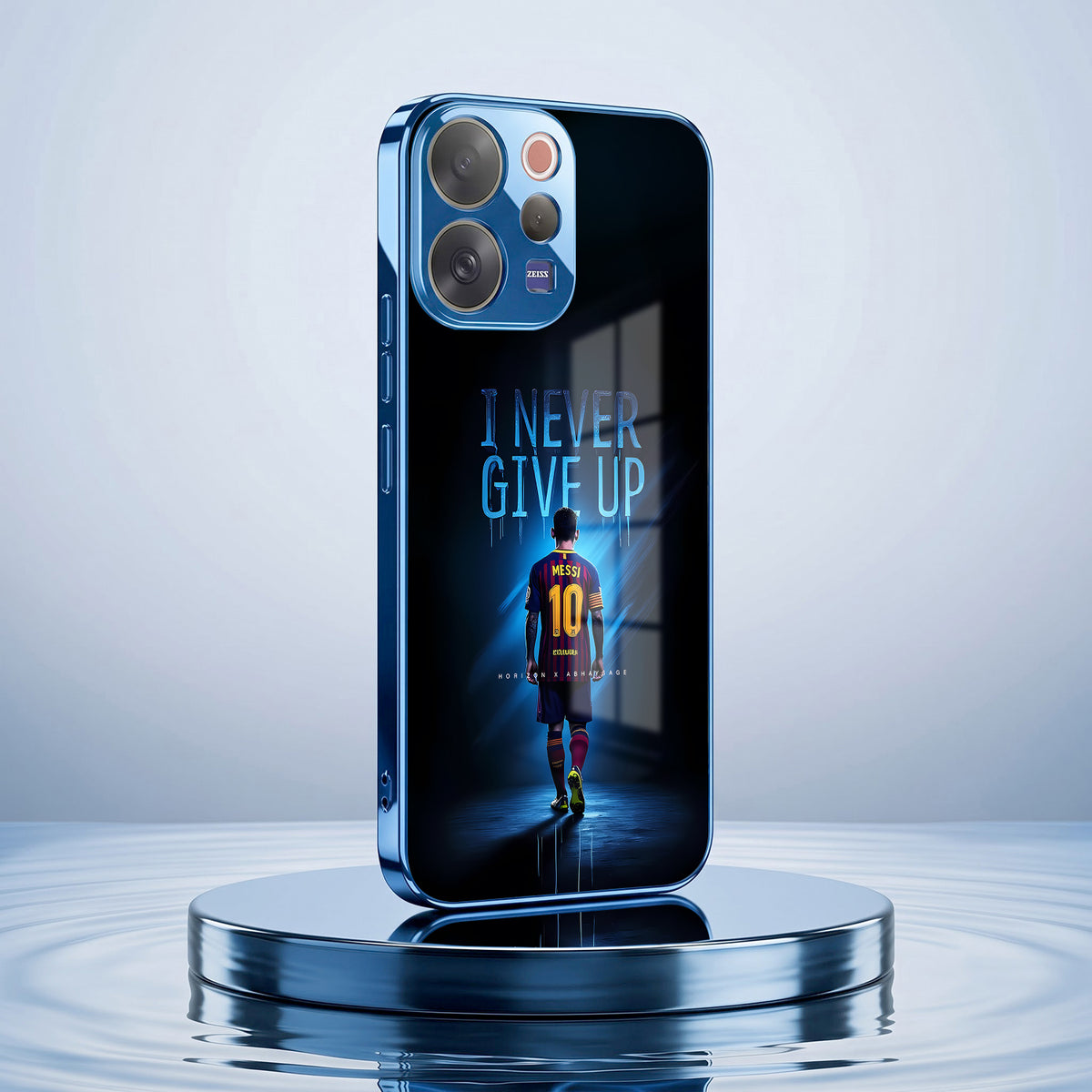 Vivo V70 5G Naver Give Up Blue Electroplated Glass Phone Back Case