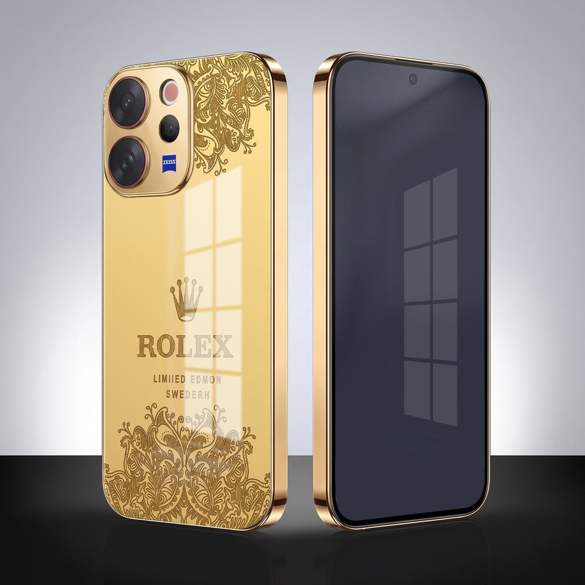 Vivo V70 5G Rolex Crown Gold Electroplated Glass Phone Back Case