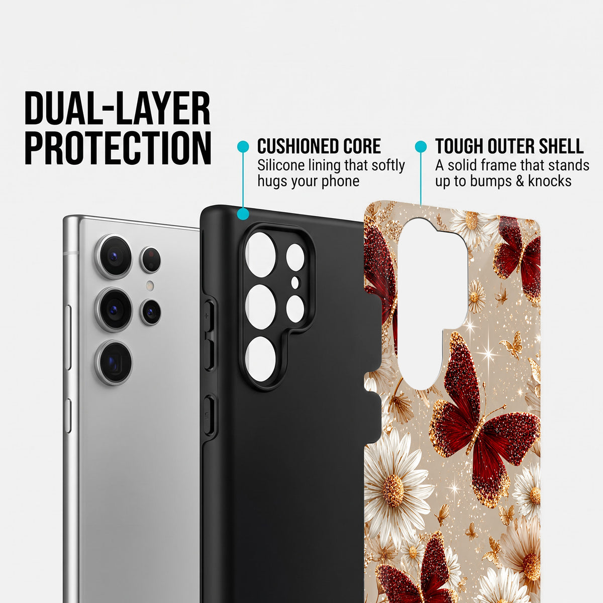 Samsung Galaxy S24 Ultra 5G Butterfly Floral Protective Case