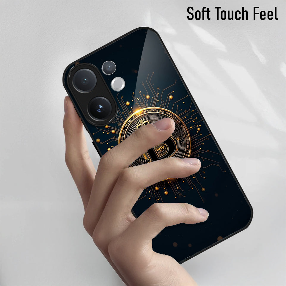 Vivo V60 5G Phone case with intricate design held by a hand on a light gray background