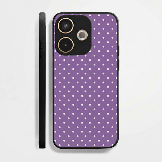 Oppo A5 Pro 5G Aesthetic Lavender & White Polka Dot Acrylic Back Cover