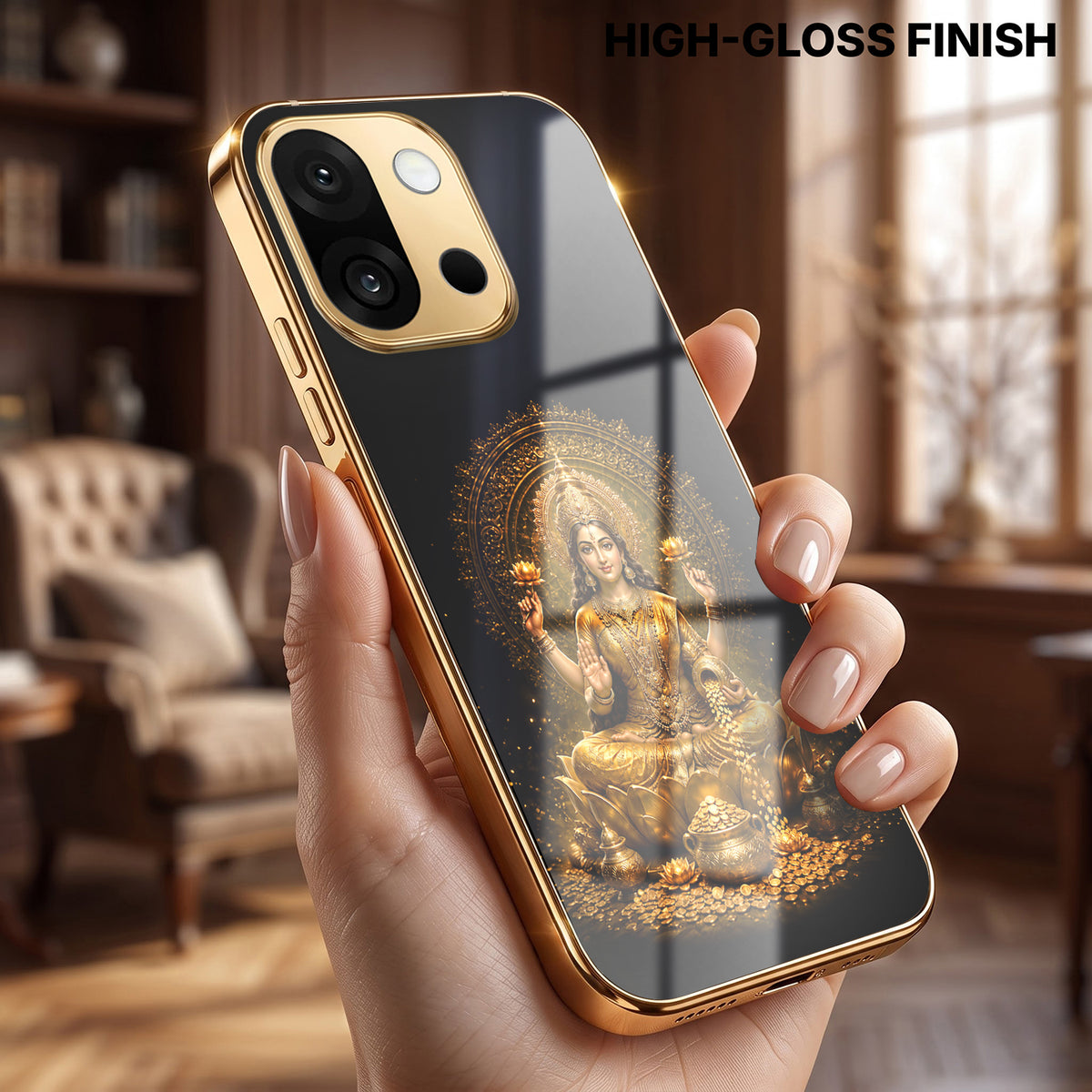 OnePlus 13s 5G Golden Maa Lakshmi Gold Electroplated Glass Phone Back Case