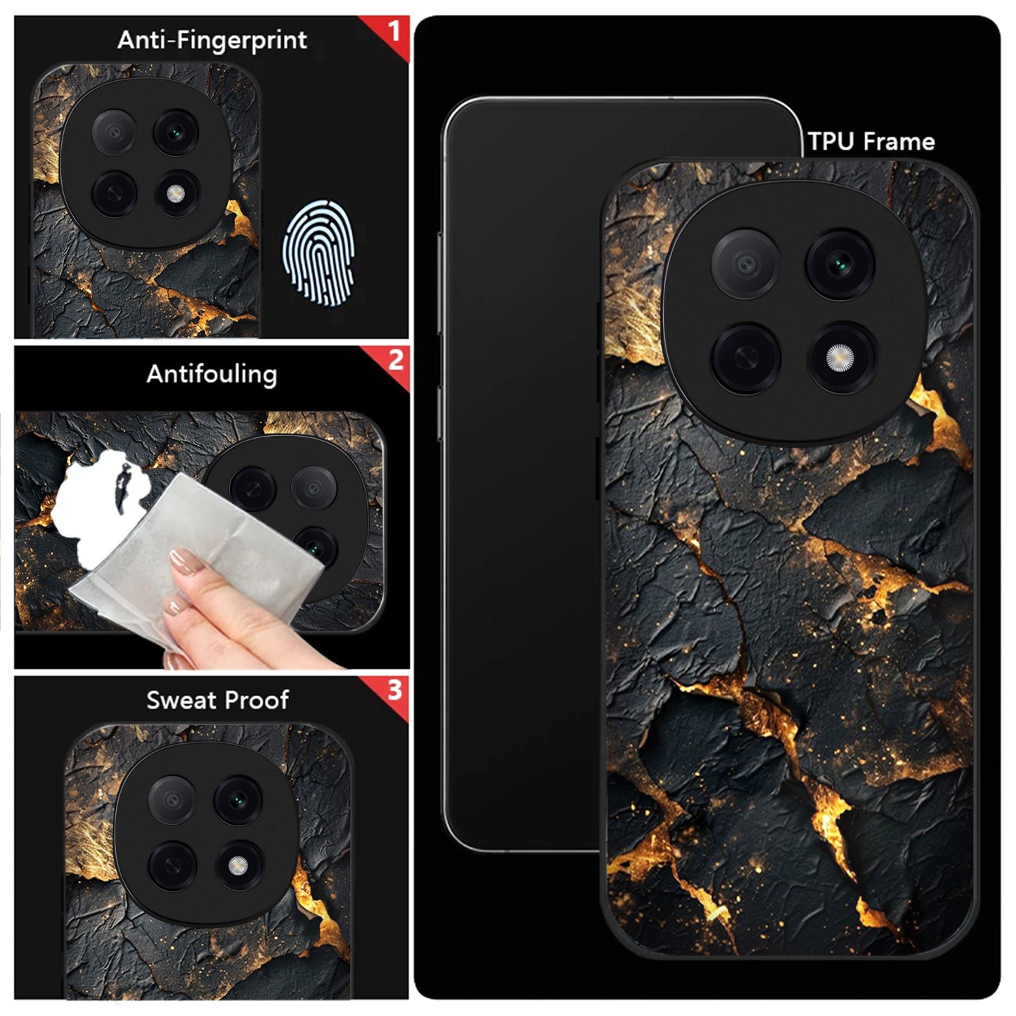 Oppo F29 Pro 5G Premium Acrylic Shockproof Glass Back Case (Volcanic Gold)