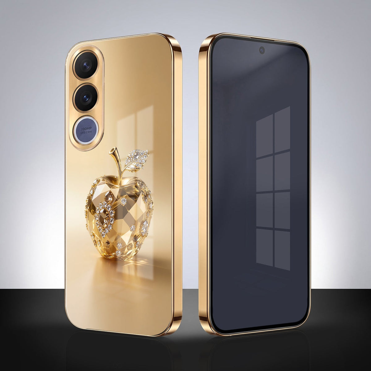 Vivo V70 FE 5G Golden Apple Gold Electroplated Glass Phone Back Case